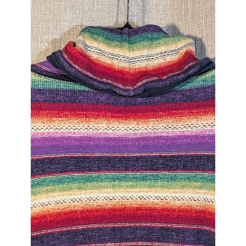 Lauren-RL Large Active Ralph Lauren Womens Southwestern Cowl Neck Thermal Shirt - Picture 6 of 7